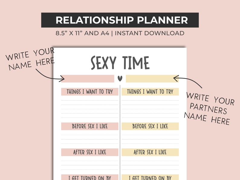 Couples Planner, Relationship Planner Printable, Relationship Journal, Anniversary Gift, Couples Goals, Relationship Goals, Couples Journal image 3