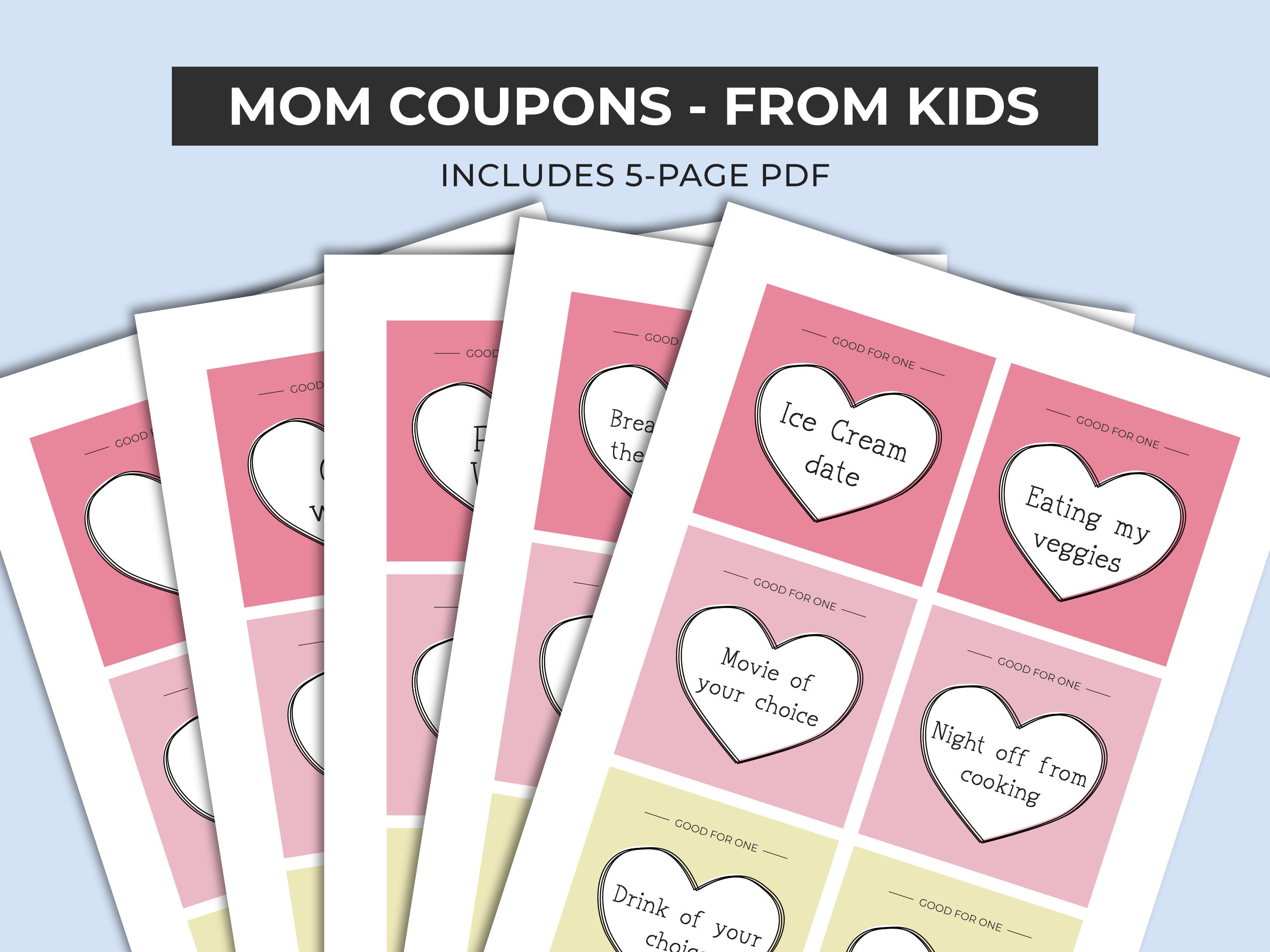 Mom Coupon Book, Coupons From Kids, Last Minute Gift Idea for Mum ...