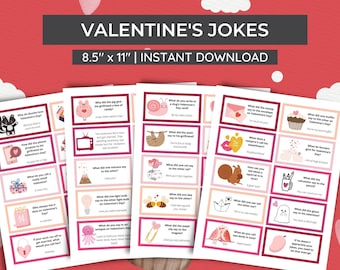 Valentines Day Lunch Box Jokes for kids, Classroom Lunchbox Notes, Printable PDF, Lunch Box Cards, School Lunch Ideas, Digital Download