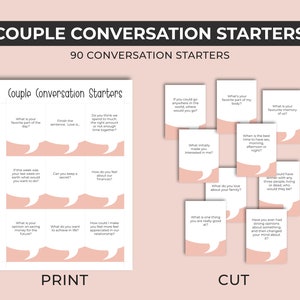 Couple Conversation Starters Printable, Relationship Questions, Date ...