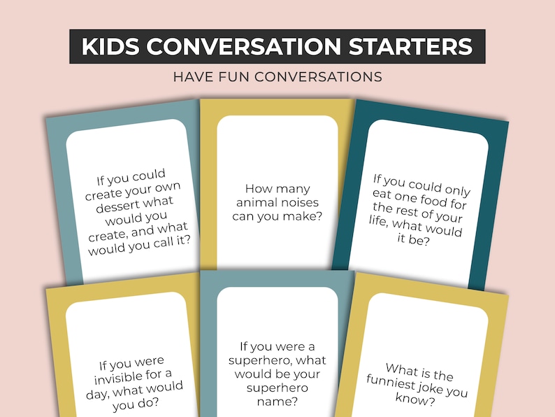 Family Conversation Starters Printable Kids Conversation Etsy