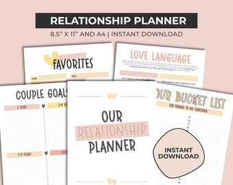 Couples Planner, Relationship Planner Printable, Relationship Journal, Anniversary Gift, Couples Goals, Relationship Goals, Couples Journal