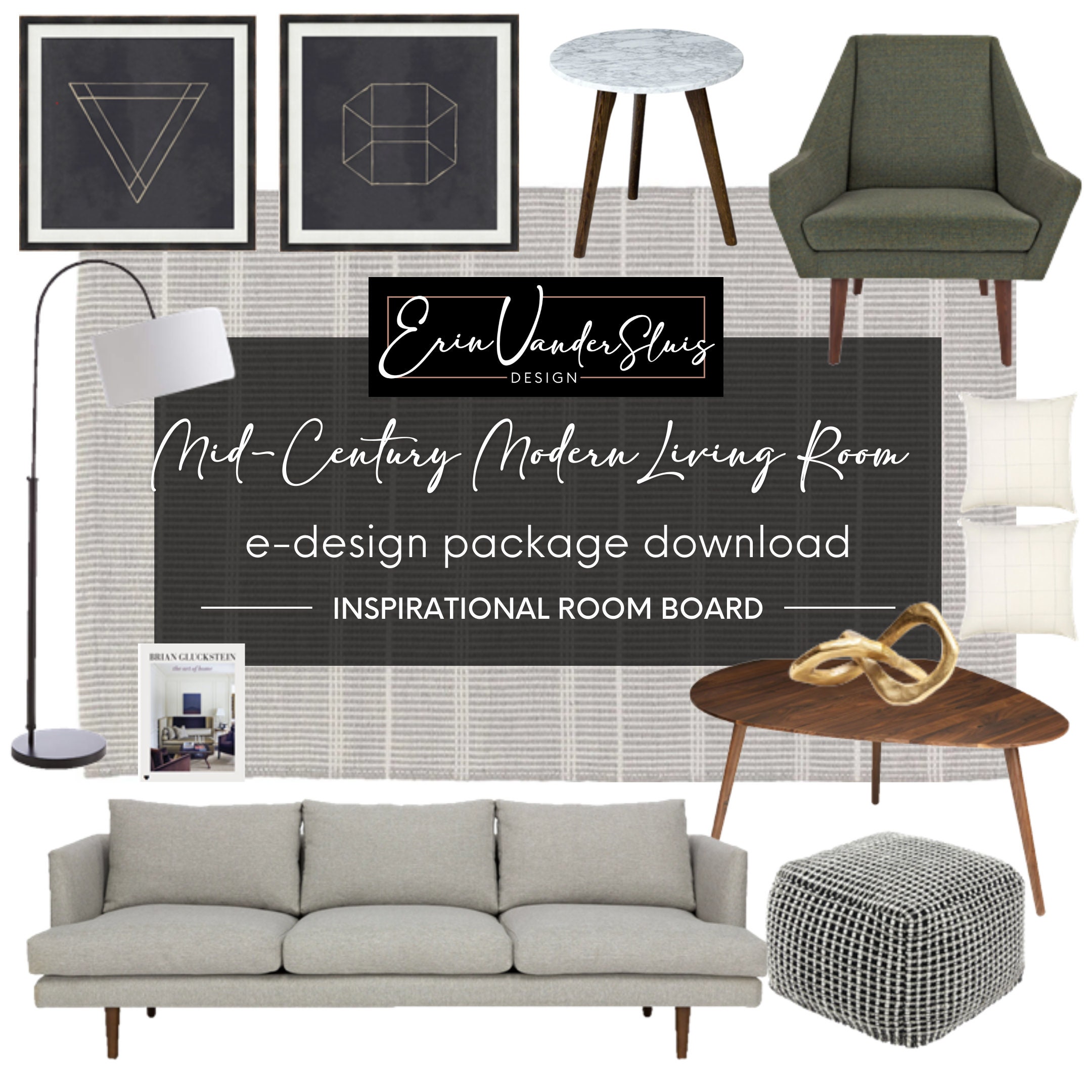 MidCentury Living Room Design Board Interior Design Mood Etsy