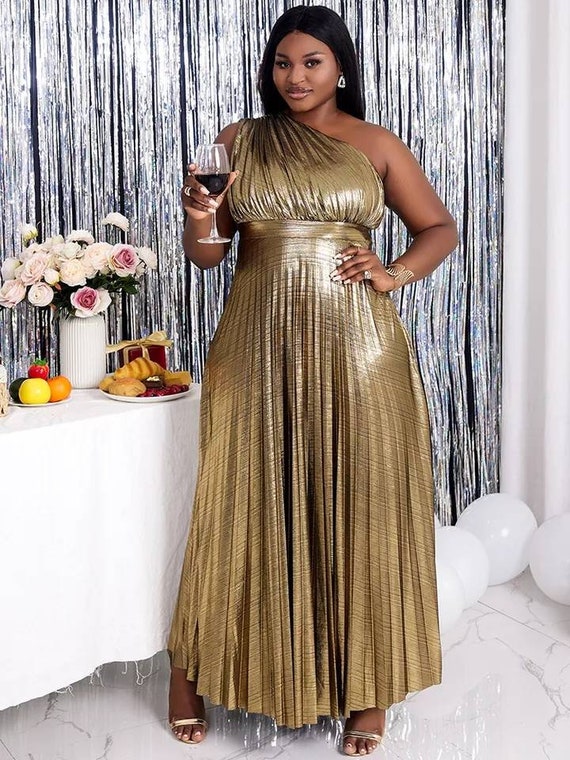 Golden Glamor Women Dress Plus Sizes Body Suit Evening Party Wear