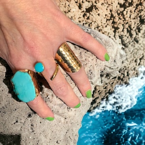 Panache Wraparound Ring, Gold, Turquoise