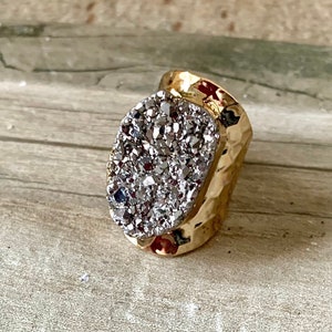 Titan Druzy Manschettring, Guld.