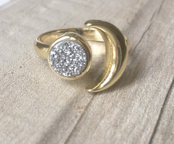 Druzy Moon Ring Druzy Moon Ring