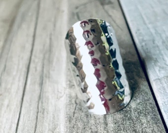 Hammered Silver Cuff Ring