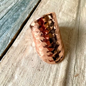 Hammered Rose Gold Cuff Ring