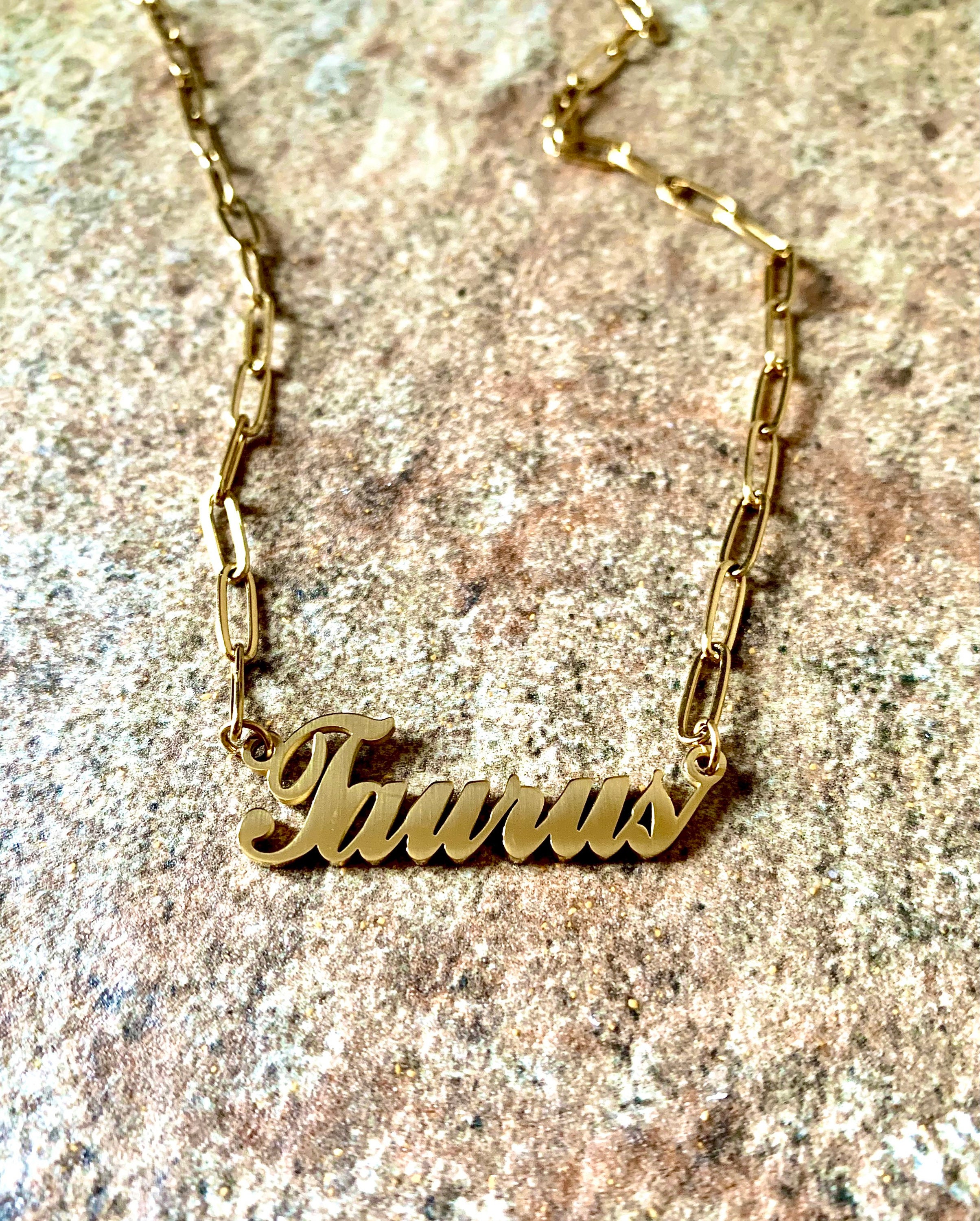 Taurus Stainless Steel Zodiac Necklace,