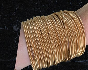 Guitar String Bracelet Stack. Gold, 50 pieces.