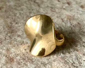 Waterproof Melt Ring, Adjustable, Gold, Stainless Steel.