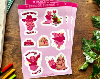 Flower Things Sticker Sheet, Planner Stickers, Bullet Journal Stickers, Illustrated Stickers, Laptop Stickers, Water Bottle Stickers, Kindle