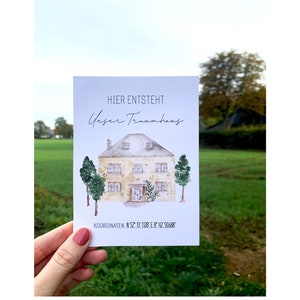 Hausbau  - Meilensteinkarten Bauherren Renovierung Zuhause Geschenk personalisiert Einzug Hausbau Hochzeit Umzug Weihnachten Geschenk Bild