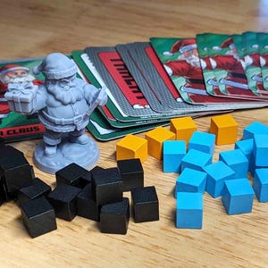 Santa Claus Villain - Cube-bundel (mini, houten kubussen, kaarten)