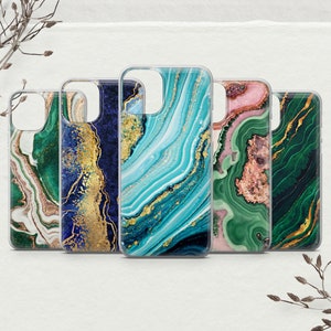 Geode Phone Case Crystal Cover convient pour Pixel 9 8 Pro 7A 6A iPhone 16 15 14 13 12 11 Pro Plus X XS XR, Samsung S22 S21 S20 A54 A53