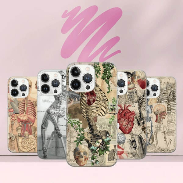 Medizinische Illustration Handyhülle Anatomiekurse Cover für Pixel 8 Pro 7A, iPhone 15 14 13 12 Pro 11 XR für Samsung S21FE S23 A73 A53 A15 14