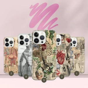 Illustrazione medica Custodia per telefono Corsi di anatomia Cover per Pixel 8 Pro 7A, iPhone 15 14 13 12 Pro 11 XR per Samsung S24 FE S23 A73 A53