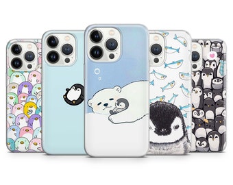 Penguin Phone Case Funny Cover for Pixel 9 8 Pro 7A 6A, iPhone 16 15 14 13 12 Pro 11 XR for Samsung S24 FE S22 5G S22 Ultra A73 A53