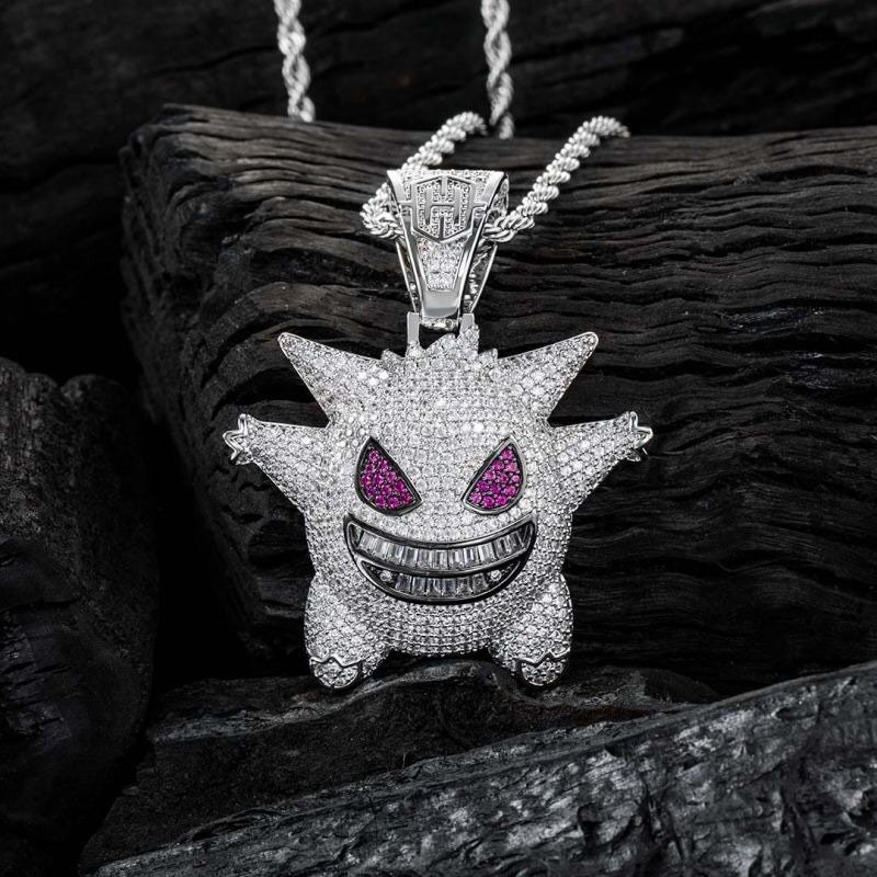 Gengar Necklace Pendant Chain Gold 
