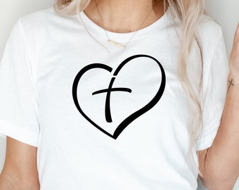 Heart with Cross SVG: Christian Clipart (Digital Download)