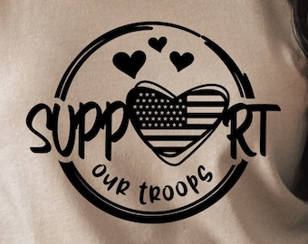 Supporta le nostre truppe SVG: design patriottico dei veterani degli Stati Uniti (download digitale)
