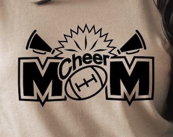 Cheer Mom Football SVG: Pom Pom Megaphone Design (Digital Download)