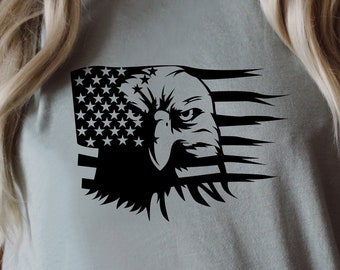 American Eagle Flag SVG: Aquila USA in difficoltà (download digitale)