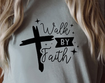 Walk by Faith SVG: Christian Jesus Design (Digital Download)