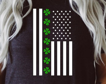 Bandiera irlandese americana Shamrock SVG: giorno di San Patrizio (download digitale)