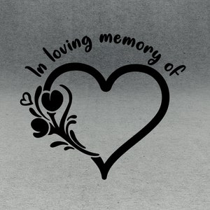 Dans la mémoire aimante SVG Coeur et fleurs, Memorial SVG, Mémoire Svg, Dans la mémoire aimante Png, Parti mais pas oublié Svg, Ailes d’ange Svg