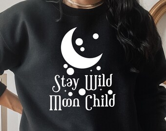 SVG de niño luna salvaje: Diseño bohemio celestial (descarga digital)