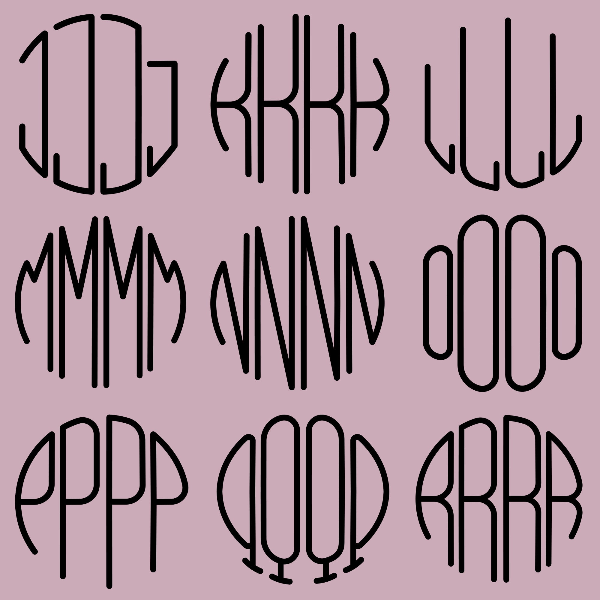 4-letter Monogram Font SVG: Flower Wreath, Circle Monogram (digital ...