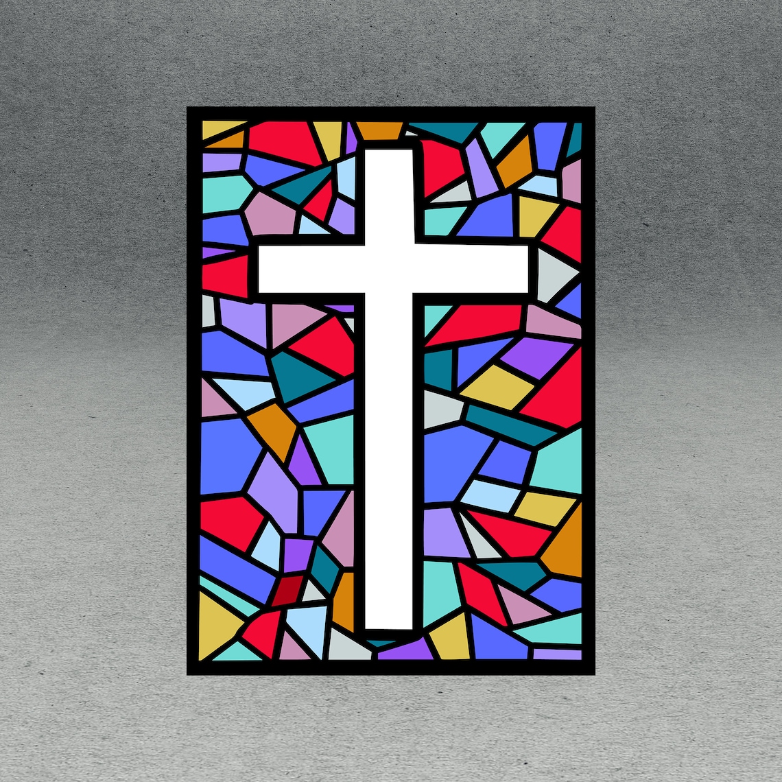 Stained Glass Cross SVG, Christian Cross SVG, Christian SVG, Jesus Svg, Religious Svg, Church Svg, Faith Svg, Jesus Cross Svg image 1