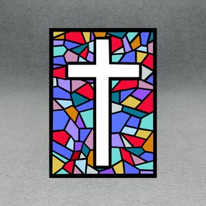 Croce di vetro colorato SVG, Croce cristiana SVG, Cristiana SVG, Gesù Svg, Religiosa Svg, Chiesa Svg, Fede Svg, Gesù Croce Svg