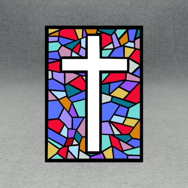 Stained Glass Cross SVG, Christian Cross SVG, Christian SVG, Jesus Svg, Religious Svg, Church Svg, Faith Svg, Jesus Cross Svg