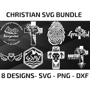 Christian SVG Bundle (8 designs), Crucifix SVG, Christian Cross SVG, Easter Svg, Religious Svg, Jesus Svg, Waymaker Svg, Faith Svg