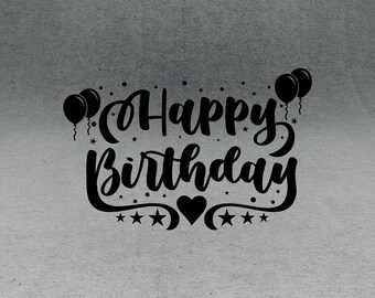 Happy Birthday Card SVG (Digital Download)