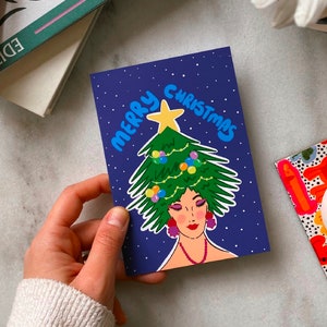Biglietto di auguri di Buon Natale, Biglietto di qualità premium, Biglietto di Natale dal design luminoso