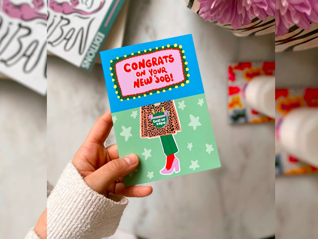 Congrats On Your New Job Card New Job Greeting Card Etsy