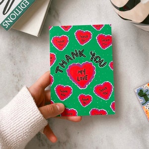 Thank You My Love Danke Karte, Danke Grußkarte, Premium Qualität Karte, Blanko Innenkarte