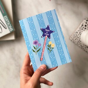 Make a Wish Geburtstag Grußkarte, Zauberstab Geburtstagswünsche Grußkarte, Premium Qualität Geburtstagskarte