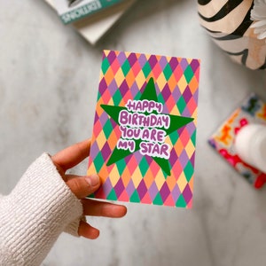 Happy Birthday You Are My Star Greeting Card, A6 Celebration Card, Birthday Gifting, Birthday card for her, Card for him