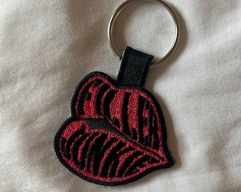 Filler Junkie Embroidered Lip Keychain
