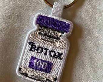 Botox Vial Embroidered Keychain