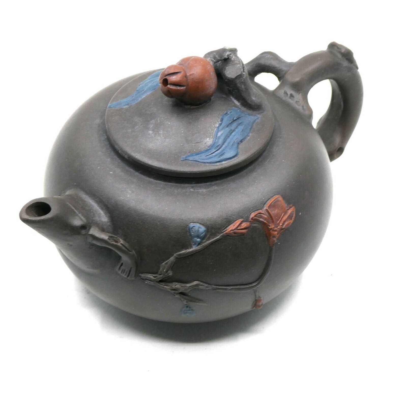 Vintage Collector's Yixing teapot Black Clay w/ Cobalt Etsy