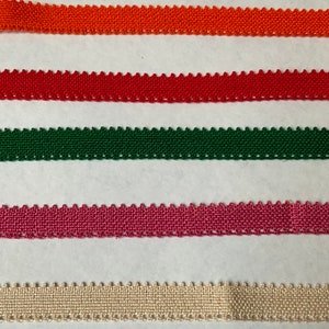 Vintage French Orange Cotton Sawtooth Edge Trim, 1970s Passementerie. image 8