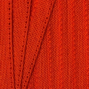 Vintage French Orange Cotton Sawtooth Edge Trim, 1970s Passementerie. image 1