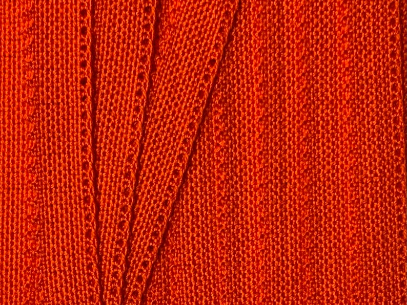 Vintage French Orange Cotton Sawtooth Edge Trim, 1970s Passementerie. image 1