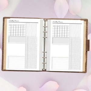 PRINTABLE Mini Happy Planner Size Monthly Planner Pages Minimal Black ...